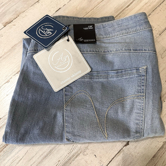 A3 Denim - A3 Jeans Plus‎ 22W Classic Skinny Blue Nol 42x29 Casual Stretch Womens NEW